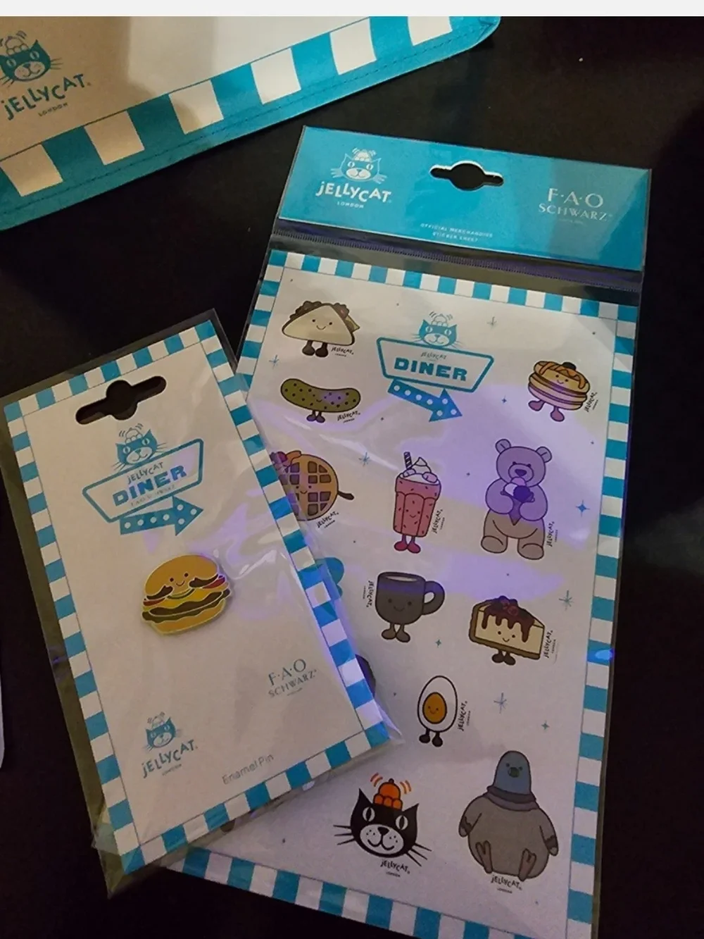 Jellycat Diner Burger Plush with Tote, Pin, Bag & Stickers